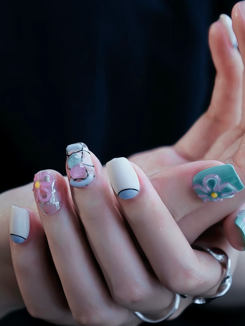 Blush Bloom · Handmade Press-On Nail - Image 2