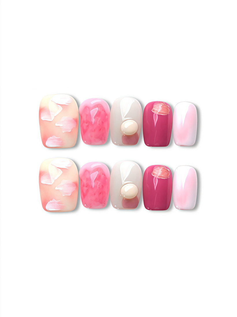 Ash Bloom · Handmade Press-On Nail