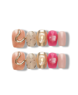 Peach Fizz · Handmade Finger Nail