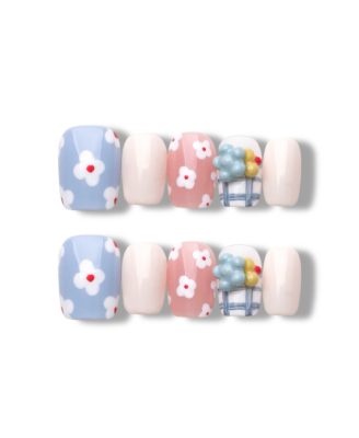 Rosette Pink · Handmade Press-On Nail