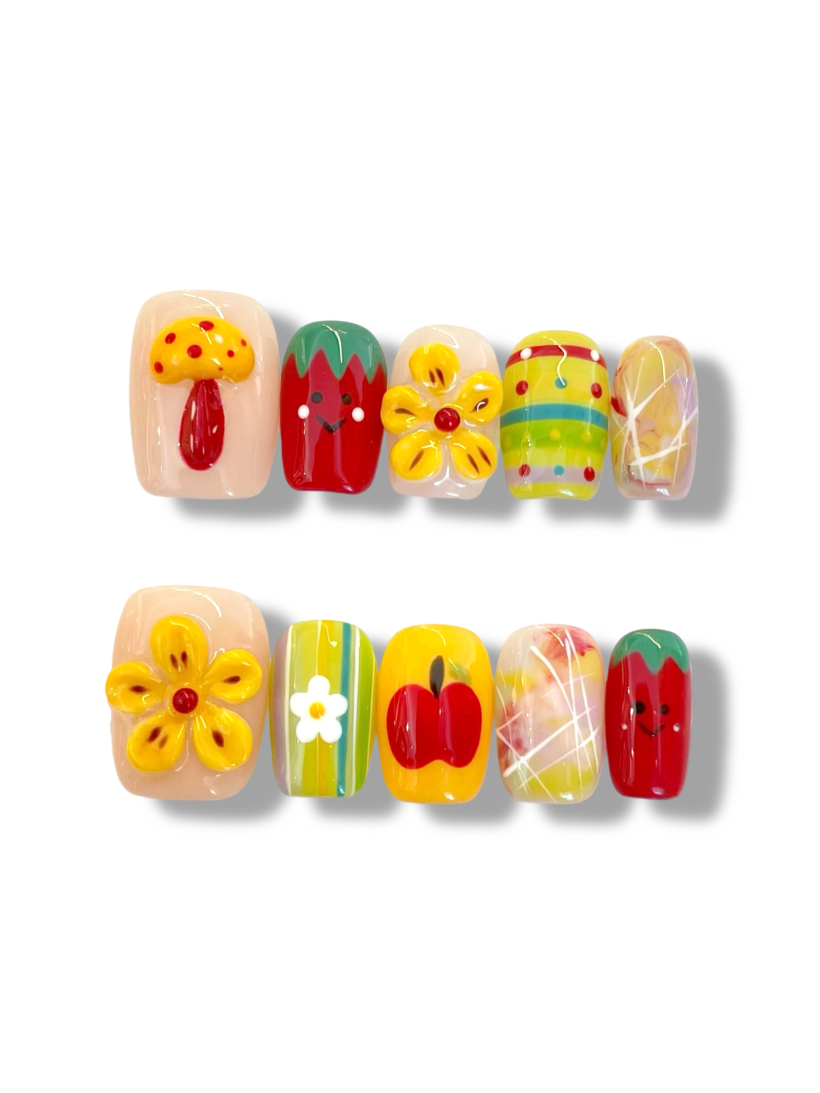 Doodle Bloom · Handmade Finger Nail