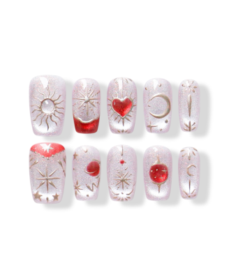 Glitter Daisy · Finger Nail